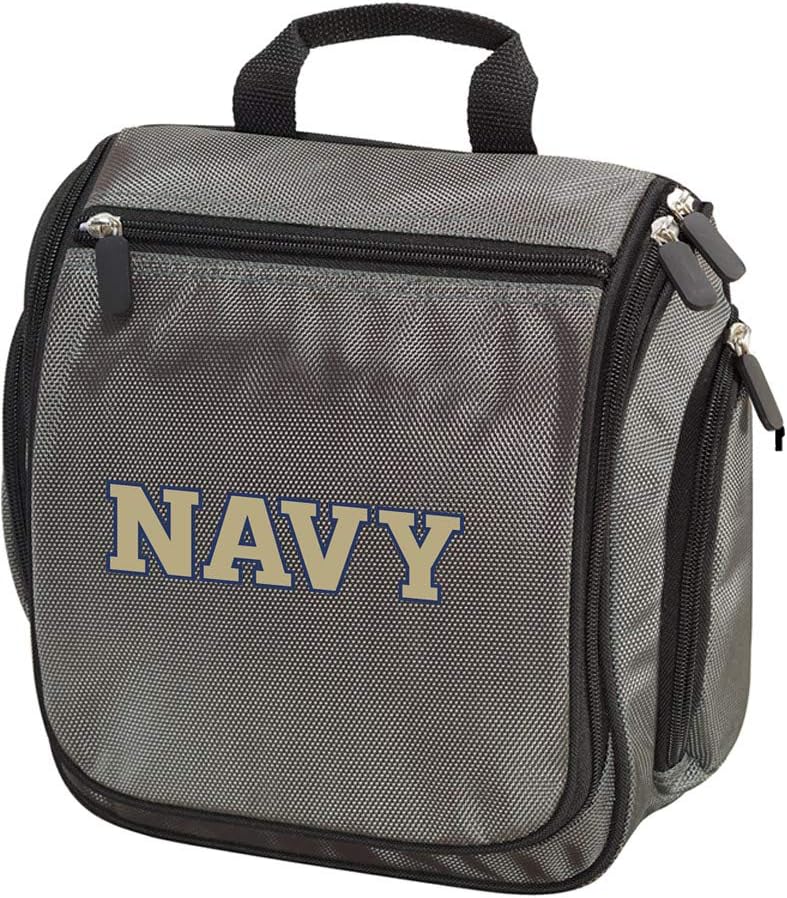 Broad Bay Naval Academy Toiletry Bags Or Hanging United States Naval Academy Shaving Kits for Men Official USNA Dopp Kit (Gray)