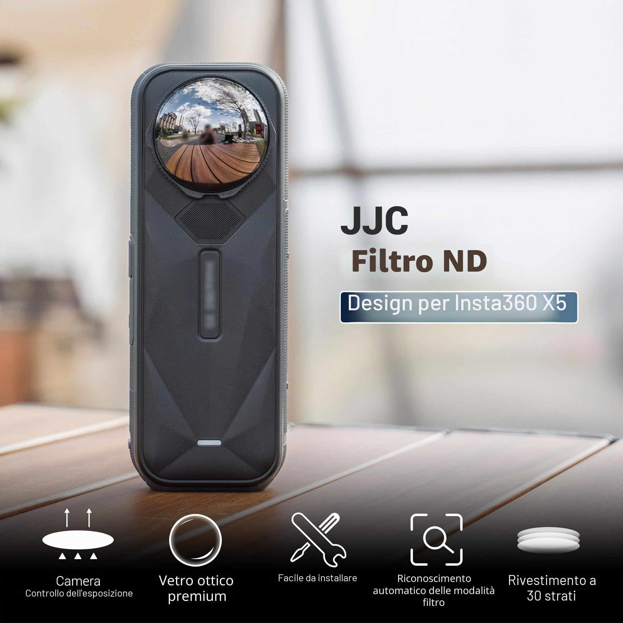JJC X5 ND 32 Filtro Protezione lente per obiettivo Insta 360 X5 Accessori di protezione obiettivo