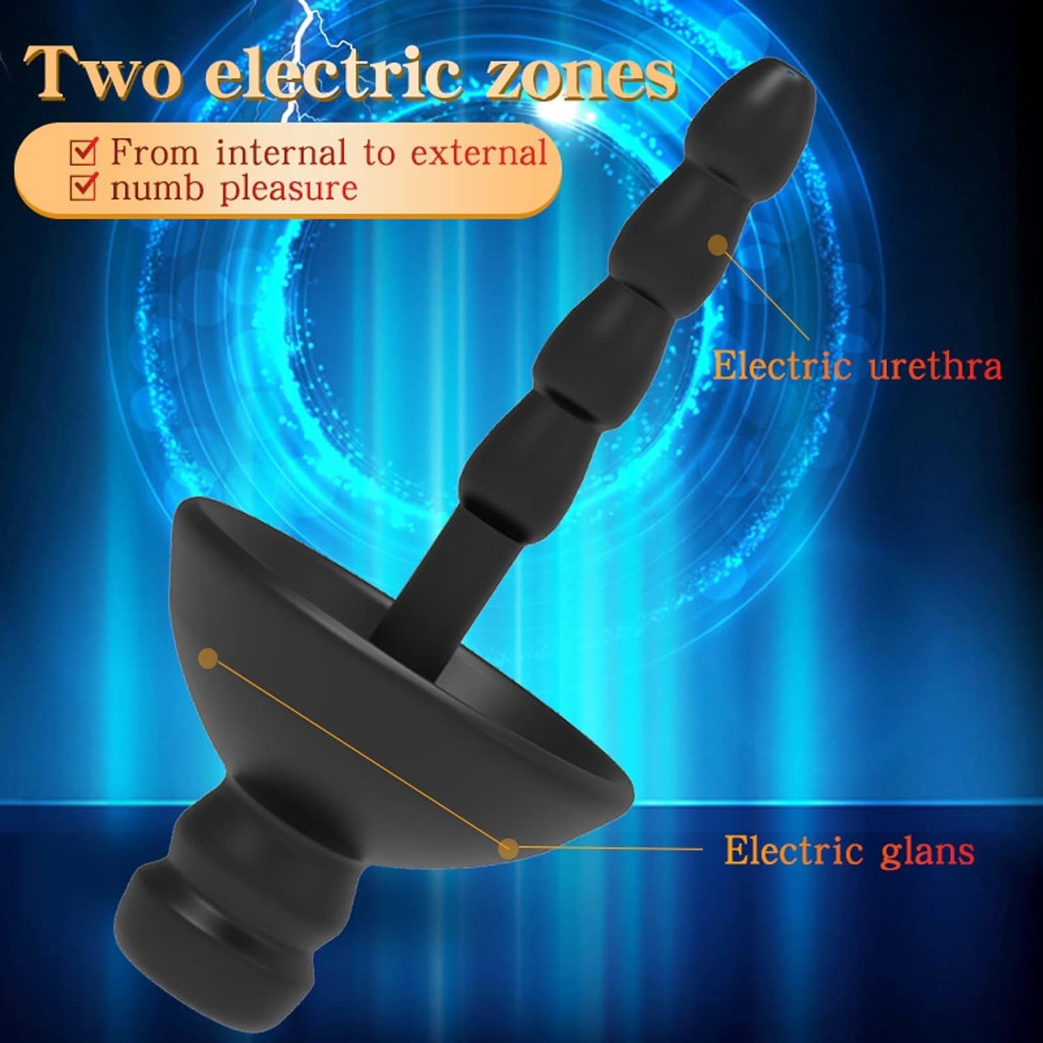 Heuceo Male Silicone Electric Pulse Shock Urethral Sound Smooth Urethral Dilator Set, Soft Penis Plug E-stim with Catheter Stimulation SM Torture Fetish Urethra Masturbation Rod Sex Toys for Men (8mm)
