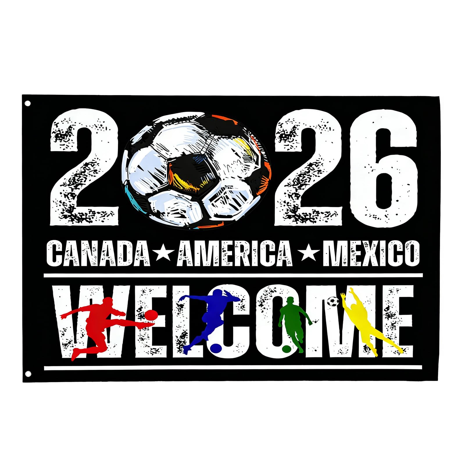 World Cup Ball 2026 Flag Bunting,183x122cm Polyester World Cup Flag Banner International,for Family Members Watching the Game Soccer Fan Gifts Living Room Club