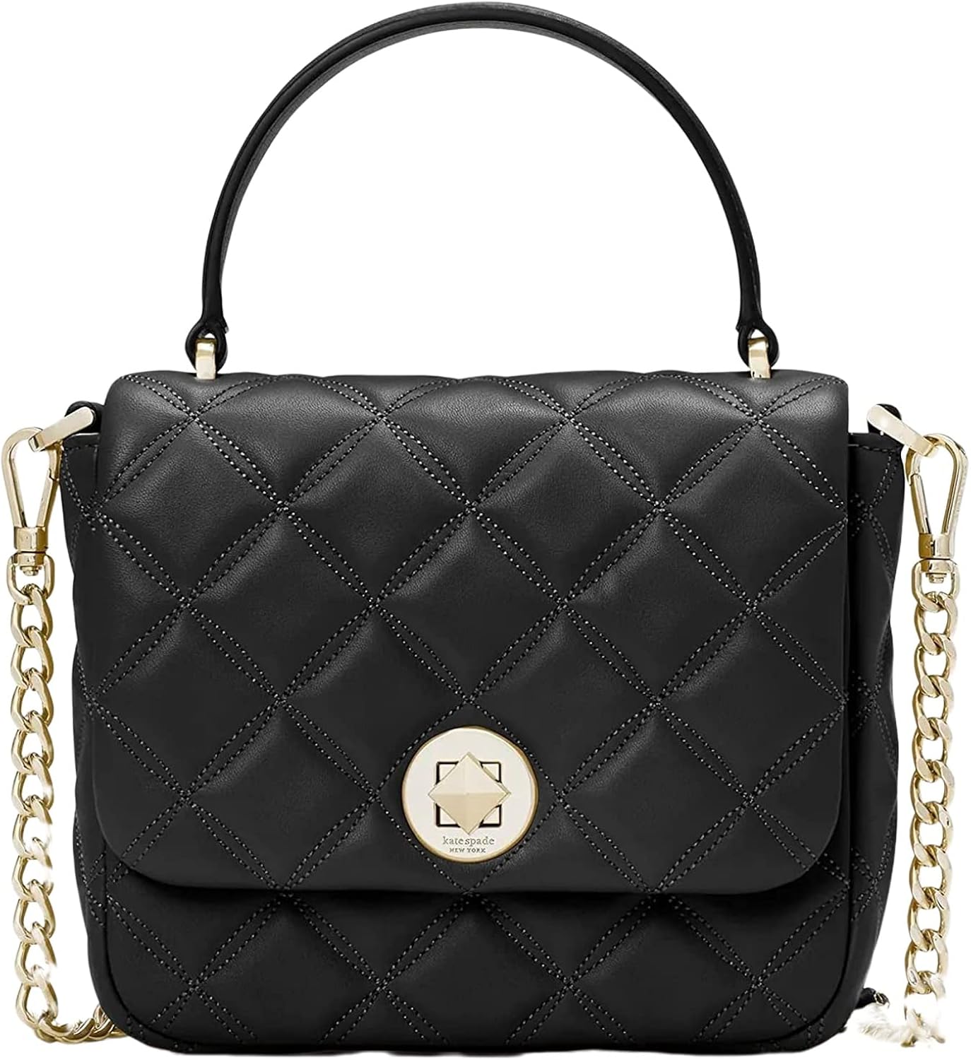 Kate Spade New York Natalia Quilted Leather Square Crossbody (Black
