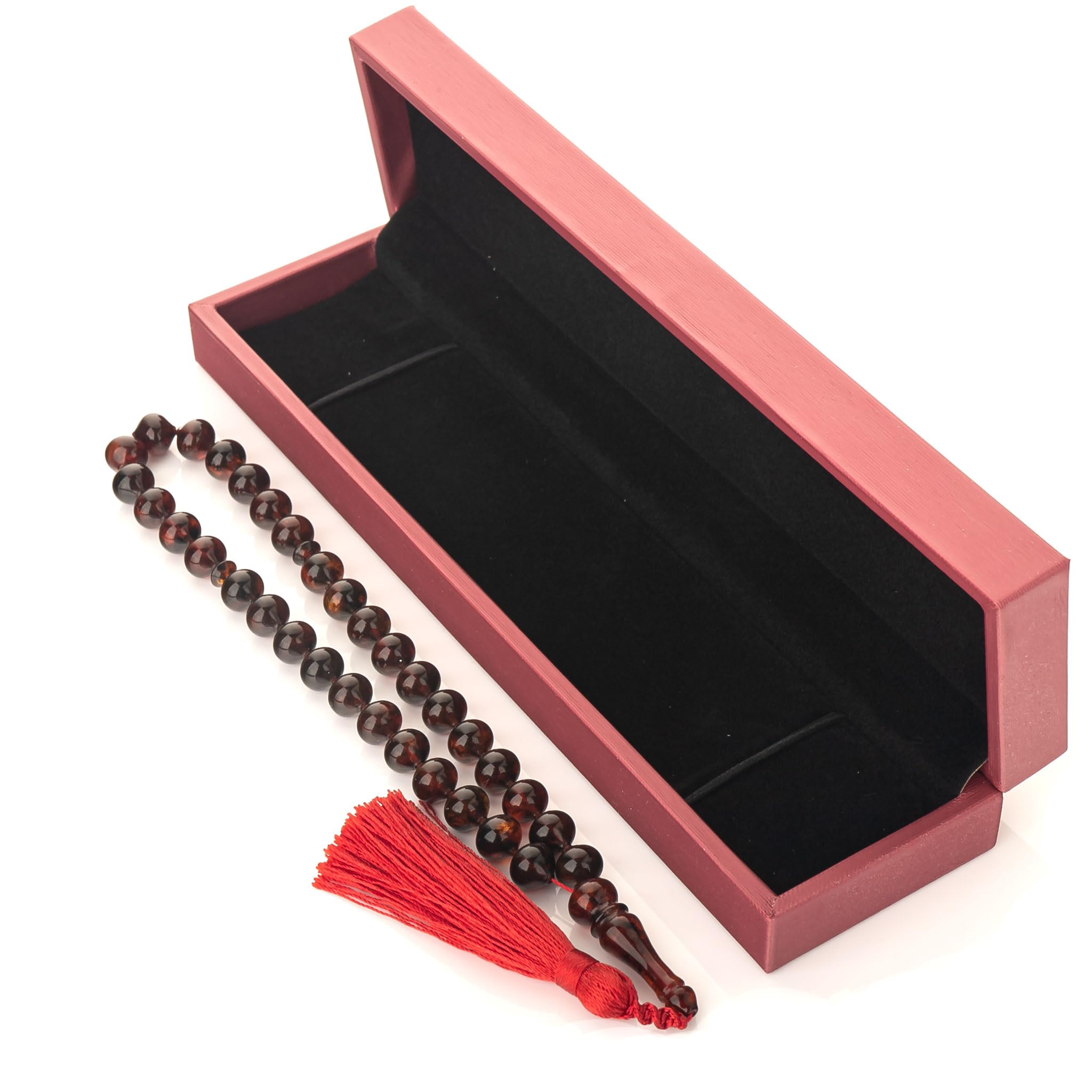 Amber Tasbih|Ręcznie robione|Bursztynowy Różaniec Muzułmański| Islamskie Koraliki Modlitewne,18g|Bernstein Tasbih|Bernstein Rosenkranz|Kahrman|Muzułmański Prezent