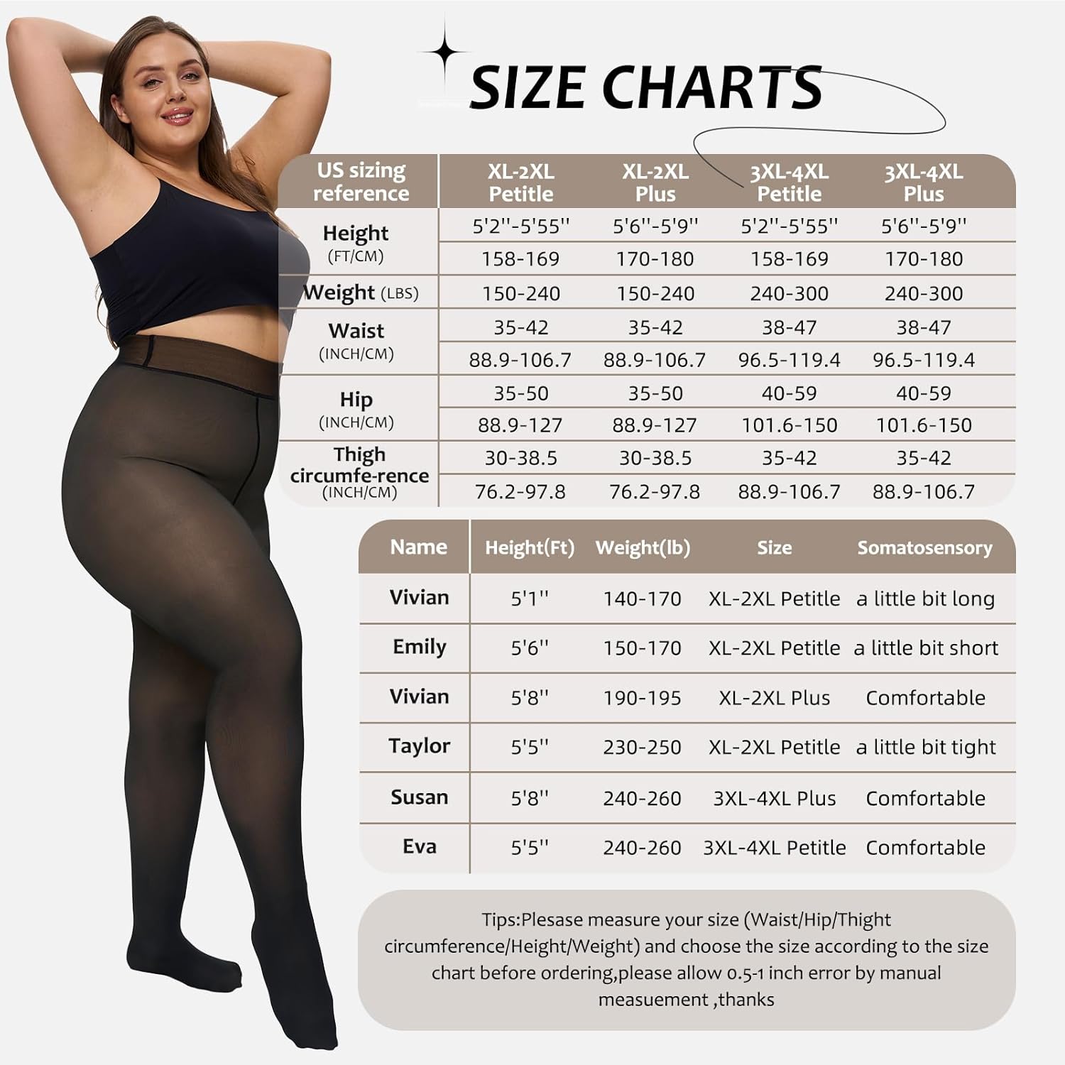 Plus Size Fleece Lined Tights Women,Warm Pantyhose Leggings Women,Fake Translucent Thermal Skin Colored Tights Winter. - Image 5