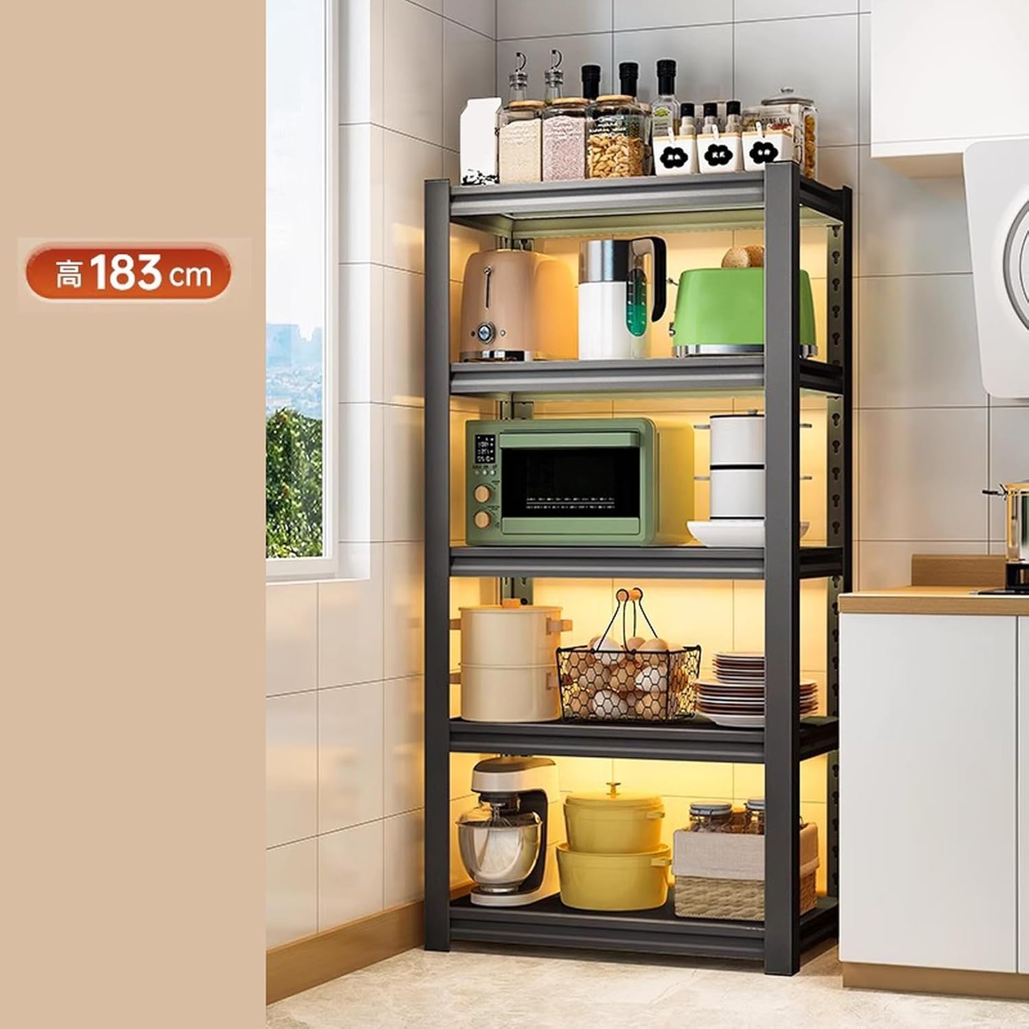 [YXSNG] ラック おしゃれ 黑 隙間ラック スリム スチールラック 幅80 奥行40 3段 隙間 すき間 ストッカー 台所収納