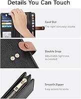 Vista 75 de BOSTANTEN - Cartera de piel auténtica para mujer con bolsillo con cremallera), BL3162011Kcoffee C-Naranja Marrón