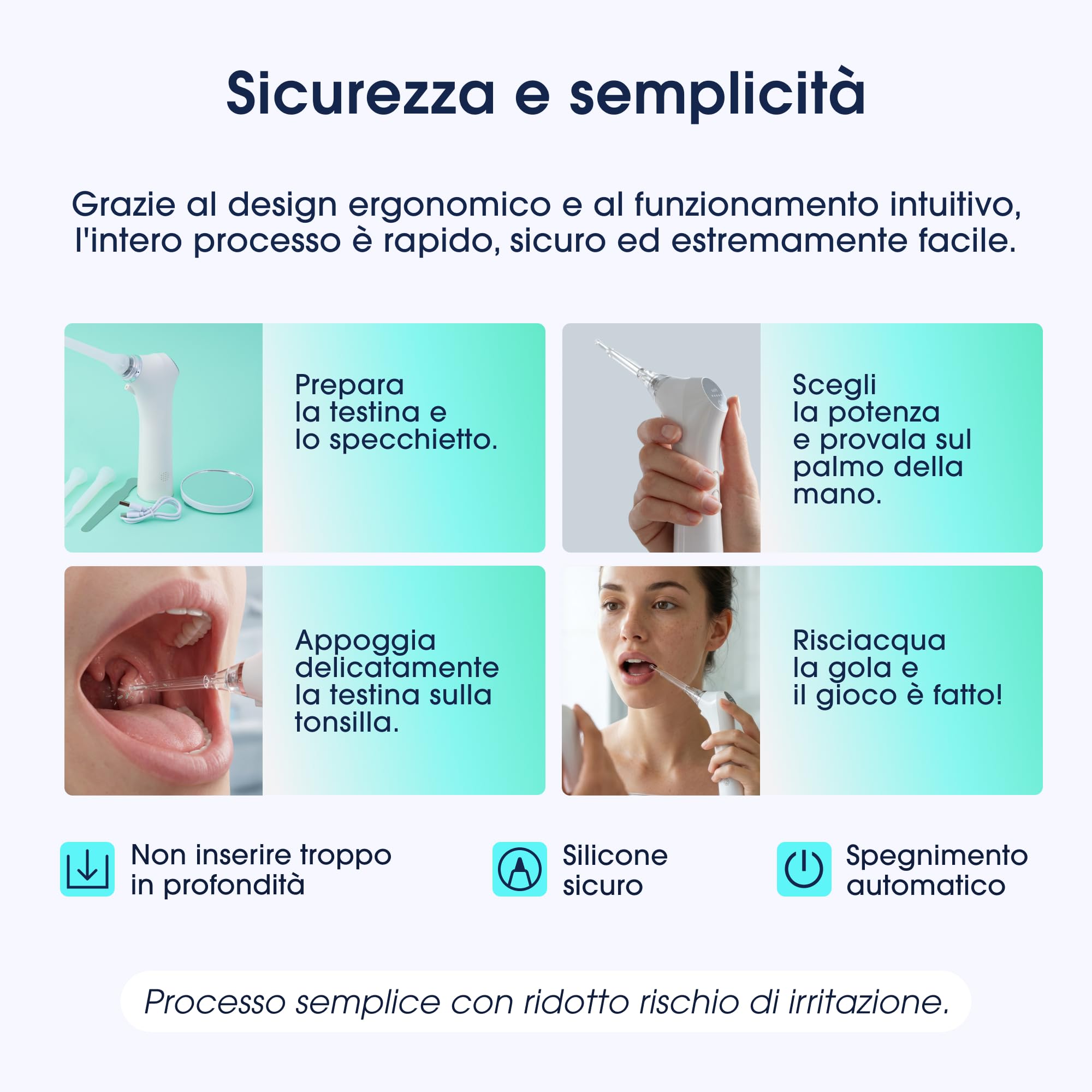 ZENT Tonsilloliti rimozione elettrico – Kit rimozione calcoli tonsillari con Luce LED, 3 Punte Silicone, Aspiratore Calcoli Tonsillari Senza Fili e Motore Silenzioso, per Casa e Viaggio