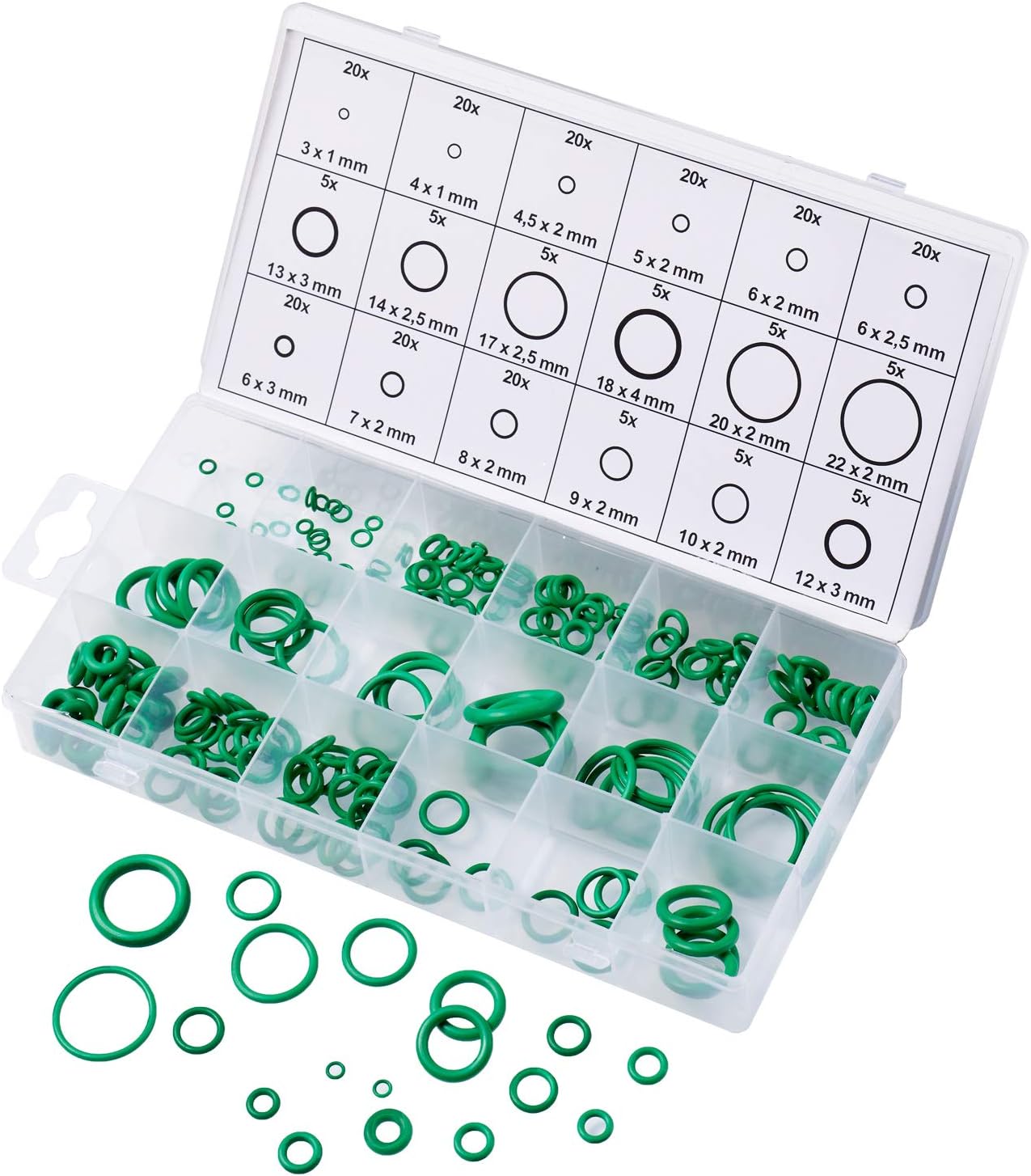 BOLET ORing Assortment Kit Set 225 PCS 18 Size Nitrile Rubber ORing Sealing Ring Kit for BOLET ORing Assortment Kit Set 225 PCS 18 Size Nitrile Rubber ORing Sealing Ring Kit for