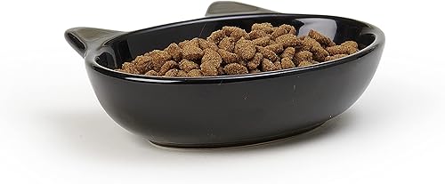 Miniatura 4 de PetRageous 10011 - Cuenco ovalado de cerámica para gatos de 5.5 pulgadas de ancho y 1.5 pulgadas de alto, con capacidad de 5.3 onzas y apto para