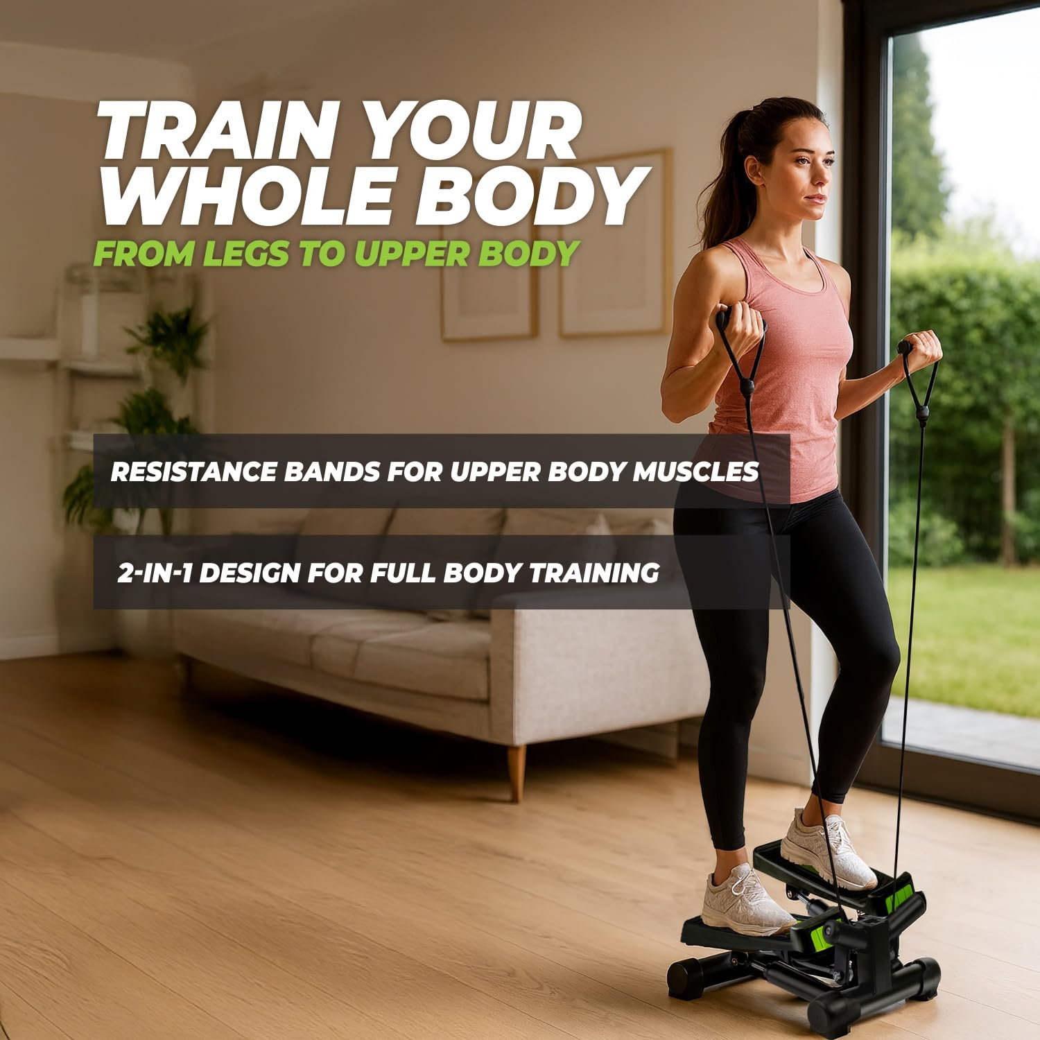 VirtuFit ST10 2 in 1 Side Stepper - con Computer e Cavi di Resistenza
