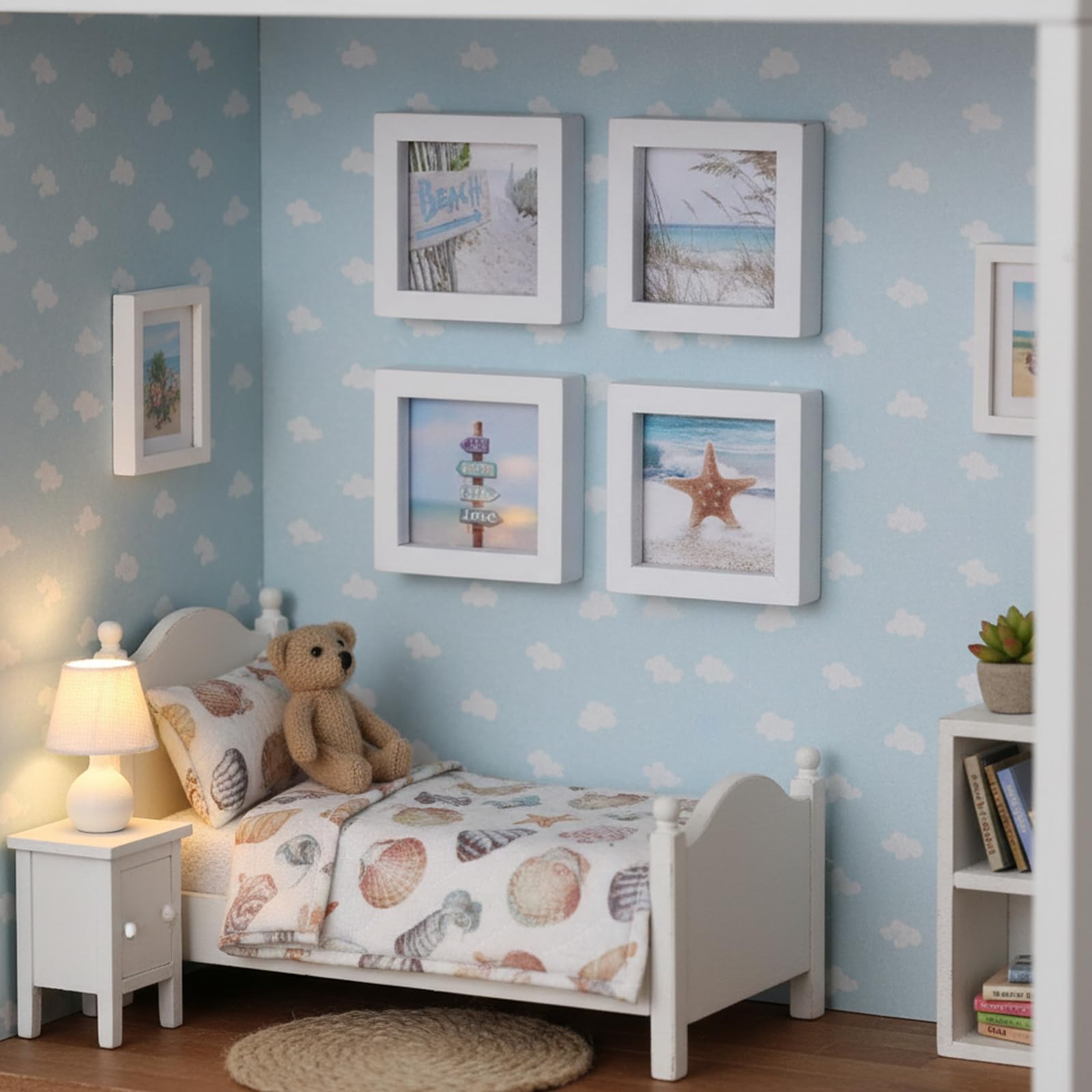 fKiZanthene Dolls House Accessories Mini Picture Frames Summer Beach Style - Image 4