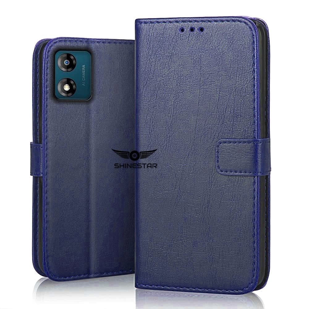 SHINESTAR Motorola Moto E13 Flip Back Cover | PU Leather Flip Cover Wallet Case with TPU Silicone Case Back Cover for Motorola Moto E13 - Ultimate Blue (B0BW4CJ4VS) Amazon Price History, Amazon Price Tracker