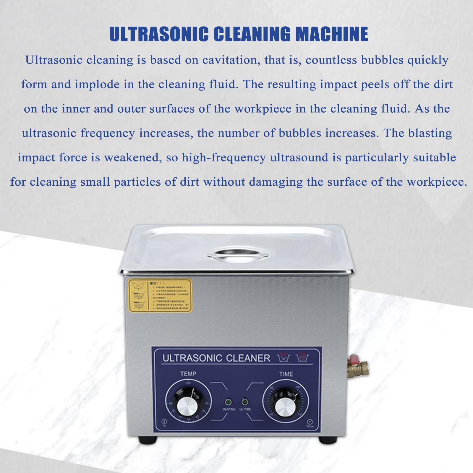 Máquina limpiadora ultrasónica para joyas, monedas, piezas de metal y placas de circuito, control de tiempo de 0 a 30 minutos con perillas de control para limpieza profesional