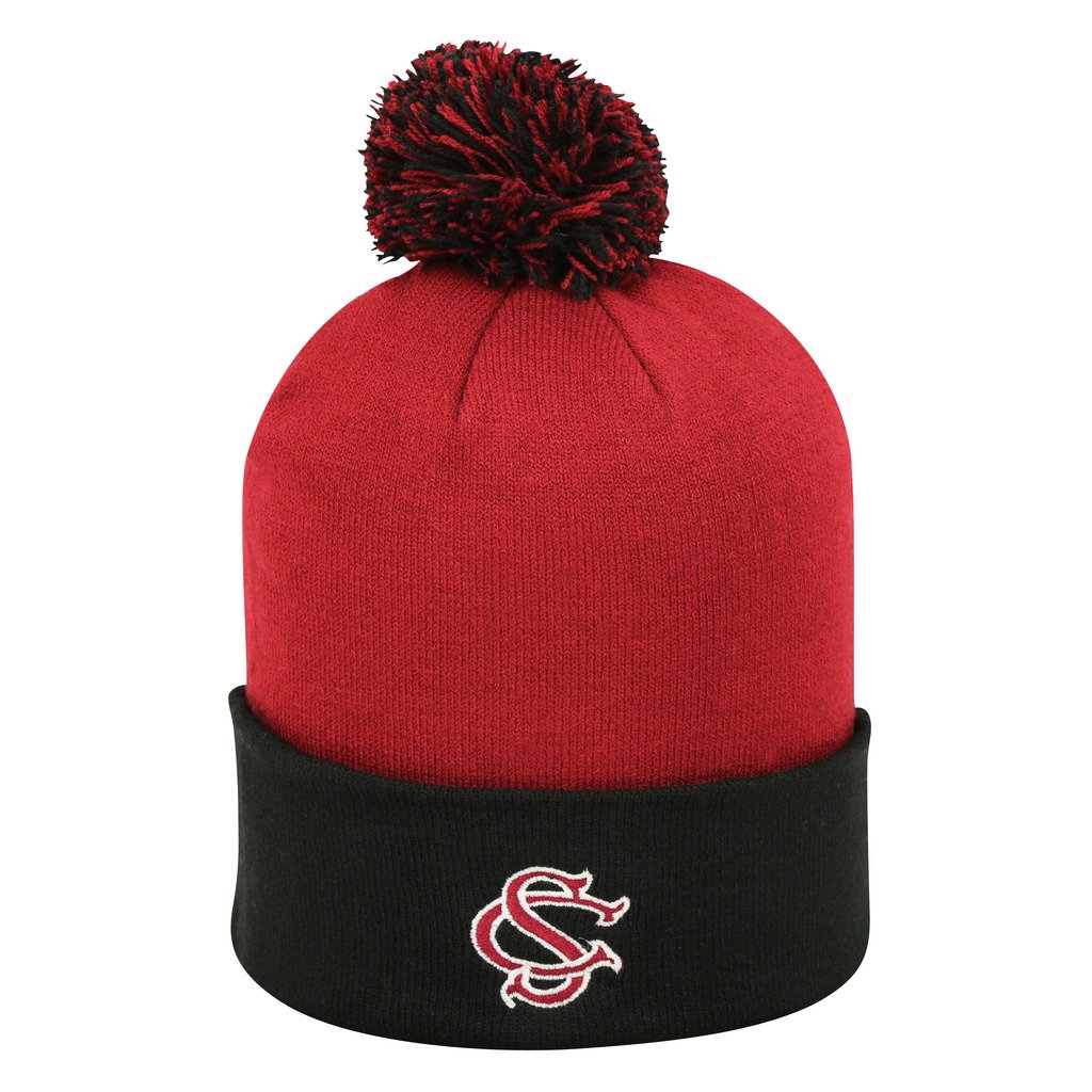 Top of the World South Carolina Gamecocks Pom Cuffed Knit Two Tone Beanie Stocking Hat Cap 048208