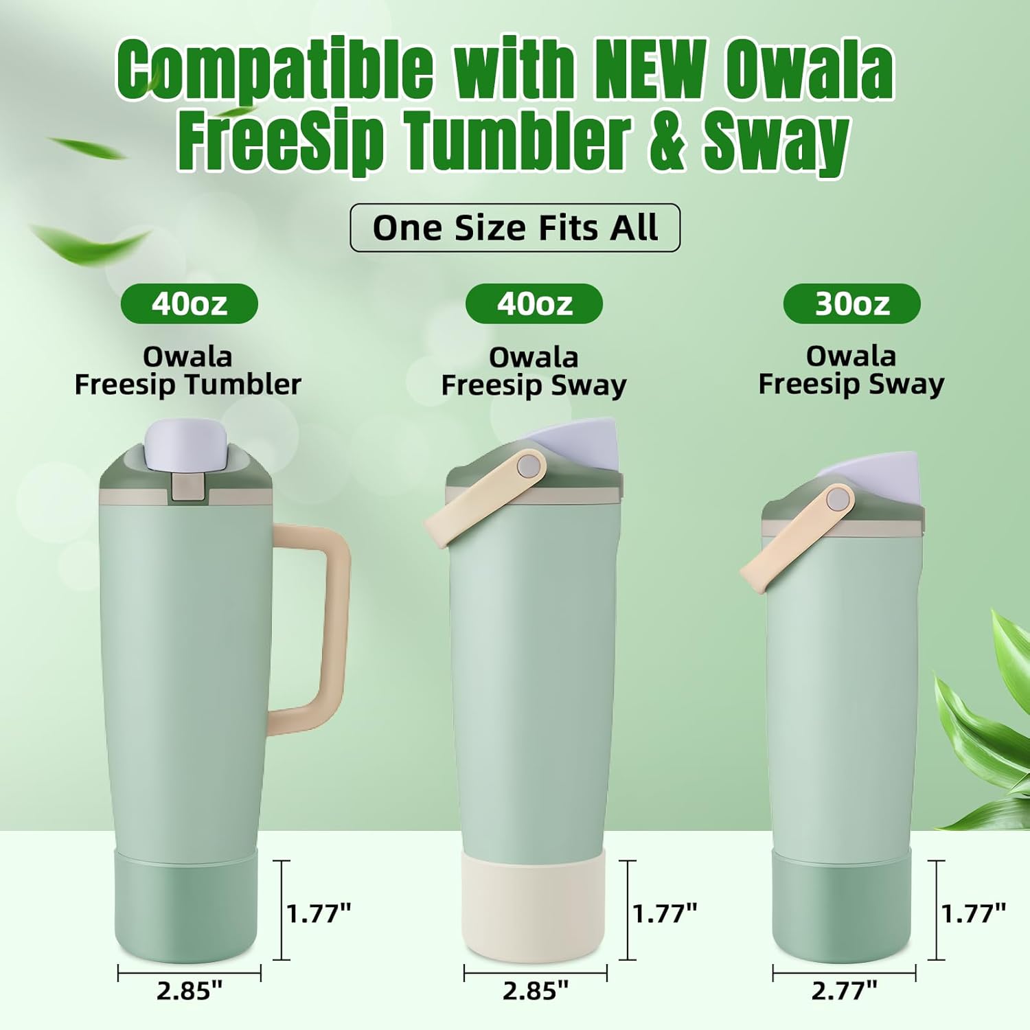 2PCS Silicone Boot Compatible with Owala 30oz & 40oz FreeSip Sway Bottles & Tumblers, Protective Anti-Slip Bottom Cover Sleeve for Freesip Sway Tumbler - Image 2