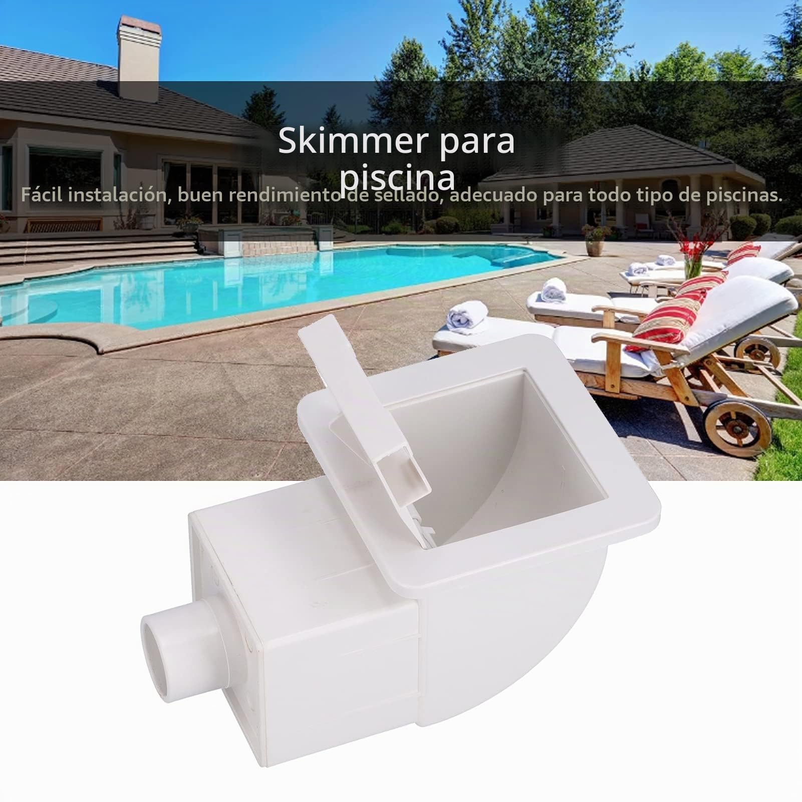 Kit de Skimmer a Través de la Pared, Kit Completo de Skimmer de Natación a Través de la Pared para Piscinas de Aguas Termales Y Piscinas, Fácil de Instalar en la Pared de la Piscina (12.4x7.7x6.7in)