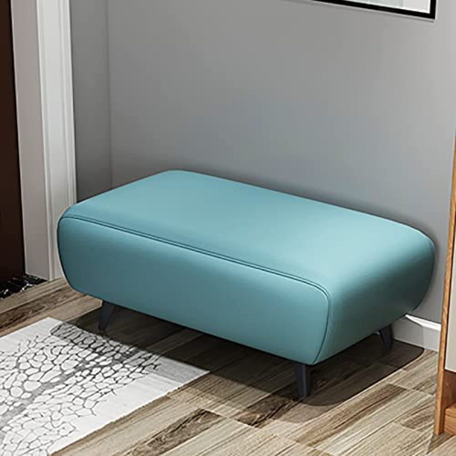 Banc en similicuir rectangle multifonction 100x40x40cm avec siège rembourré confortable
