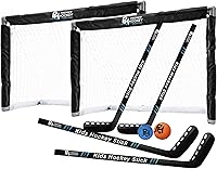 PremierSports Kids Hockey Set Ages 3-9: 4 Sticks, 2 Mini Goals, Foam & Street Balls - Complete Indoor/Outdoor Beginner Kit