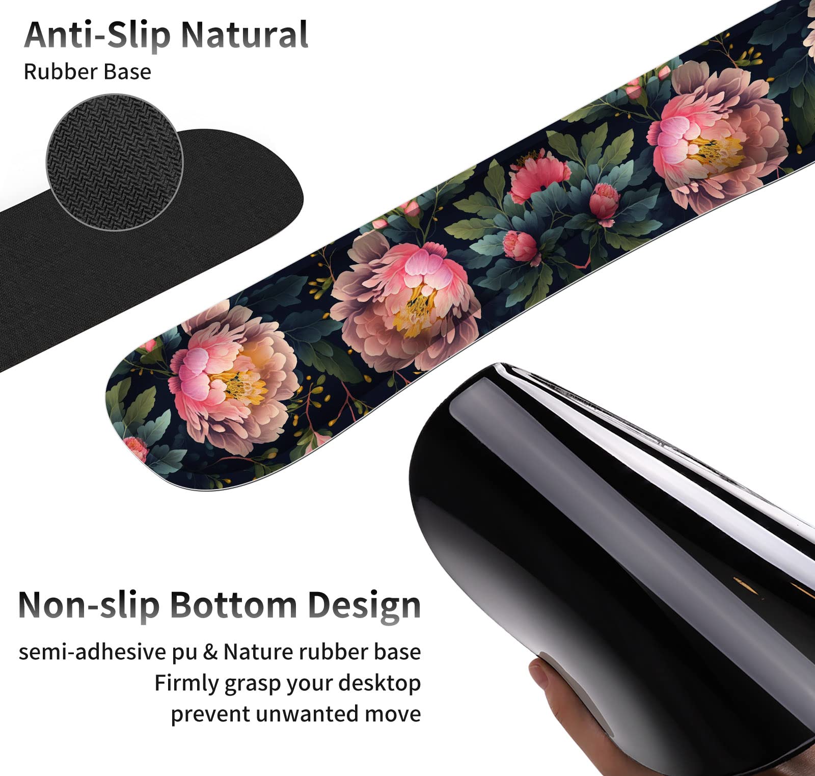 Ergonomic Mouse Pad Wrist Support Gel And Keyboard Wrist Rest Set For Laptop, Mac, Gaming And Office, Durable, Comfortable And Pain Relief Coaster, Cat Mom Floral Design
