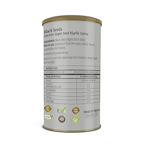 Miniatura 2 de TALYA Semillas de comino negro, 7 oz (200 g)  Semilla antigua de alta calidad, Nigella Sativa, apoyo inmunológico, alta timoquinona, sin gluten, sin