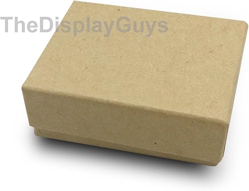 Miniatura 45 de TheDisplayGuys - Paquete de 25 cajas de regalo de papel de cartón relleno de algodón #21, color marrón kraft (2.6 x 1.6 x 1.0 pulgadas), para envío