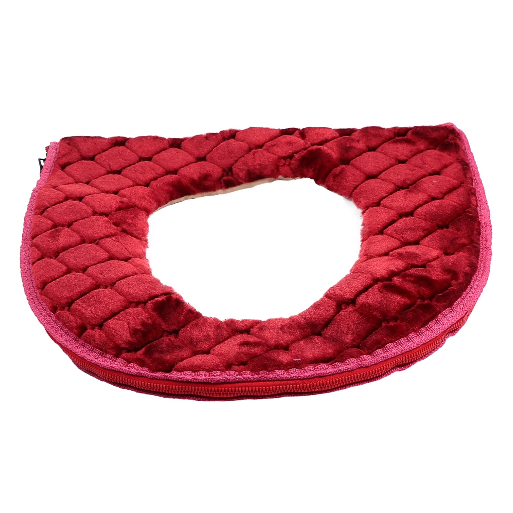 BEBEMOKO Thickened Toilet Seat Mat Red Cover Washable Cushion Pad for Bathroom Accessories