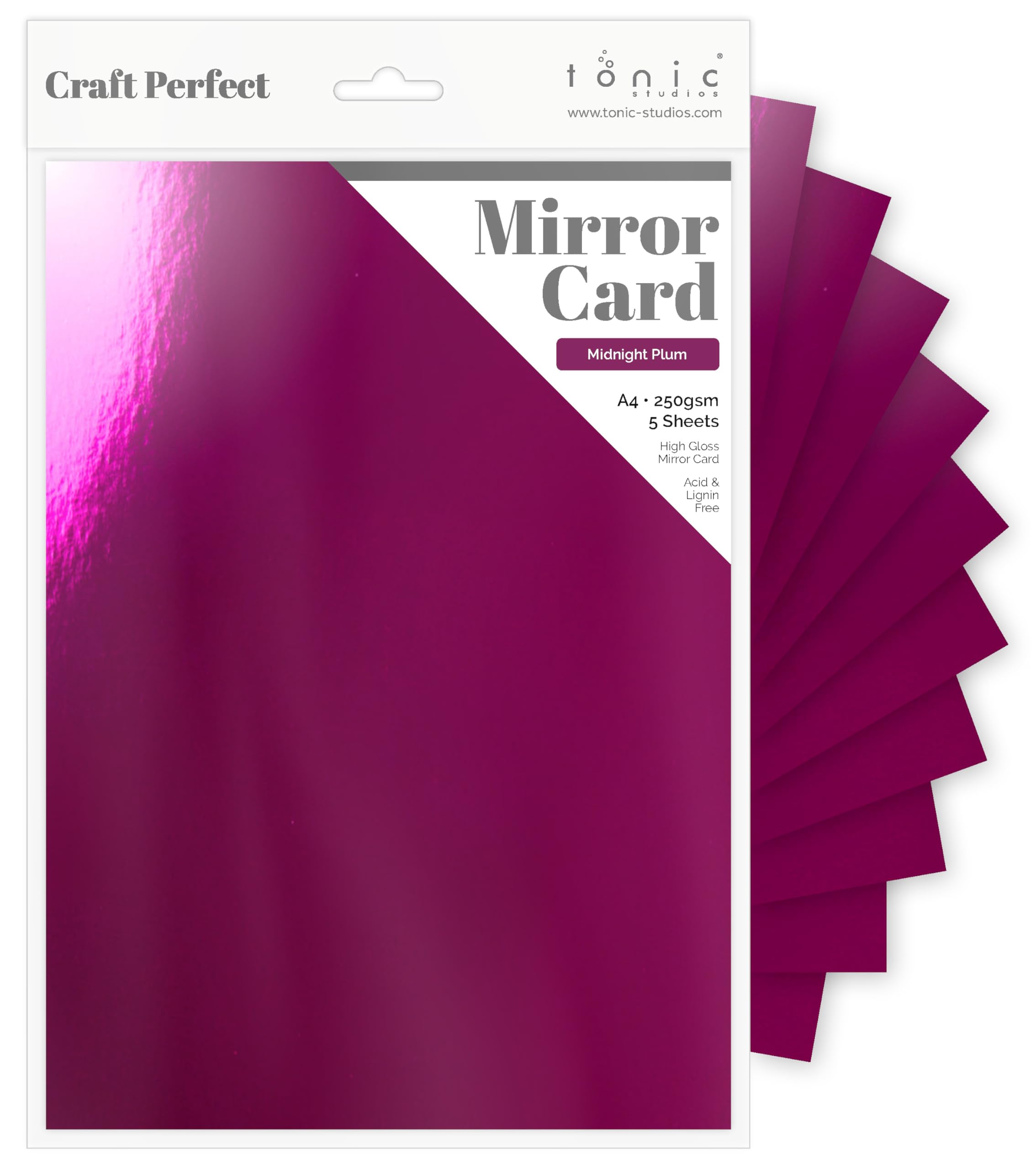 Tonic Studios Midnight Plum Cardstock, Plum, Size A4
