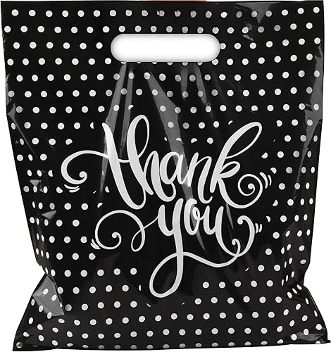 Camtoms Bolsas de agradecimiento para negocios  Bolsas de plástico con asas  Bolsas de compras de plástico para pequeñas empresas  Pequeñas bolsas