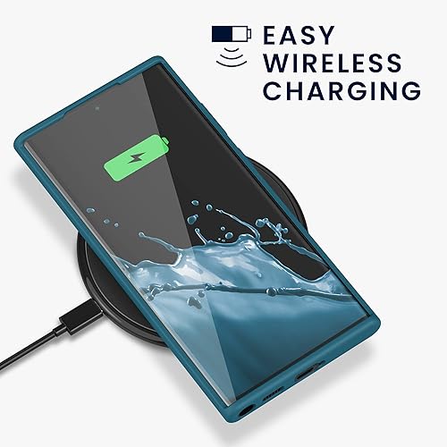 Miniatura 5 de kwmobile Funda compatible con Samsung Galaxy S22 Ultra - Funda de silicona TPU con acabado suave - Verde azulado mate