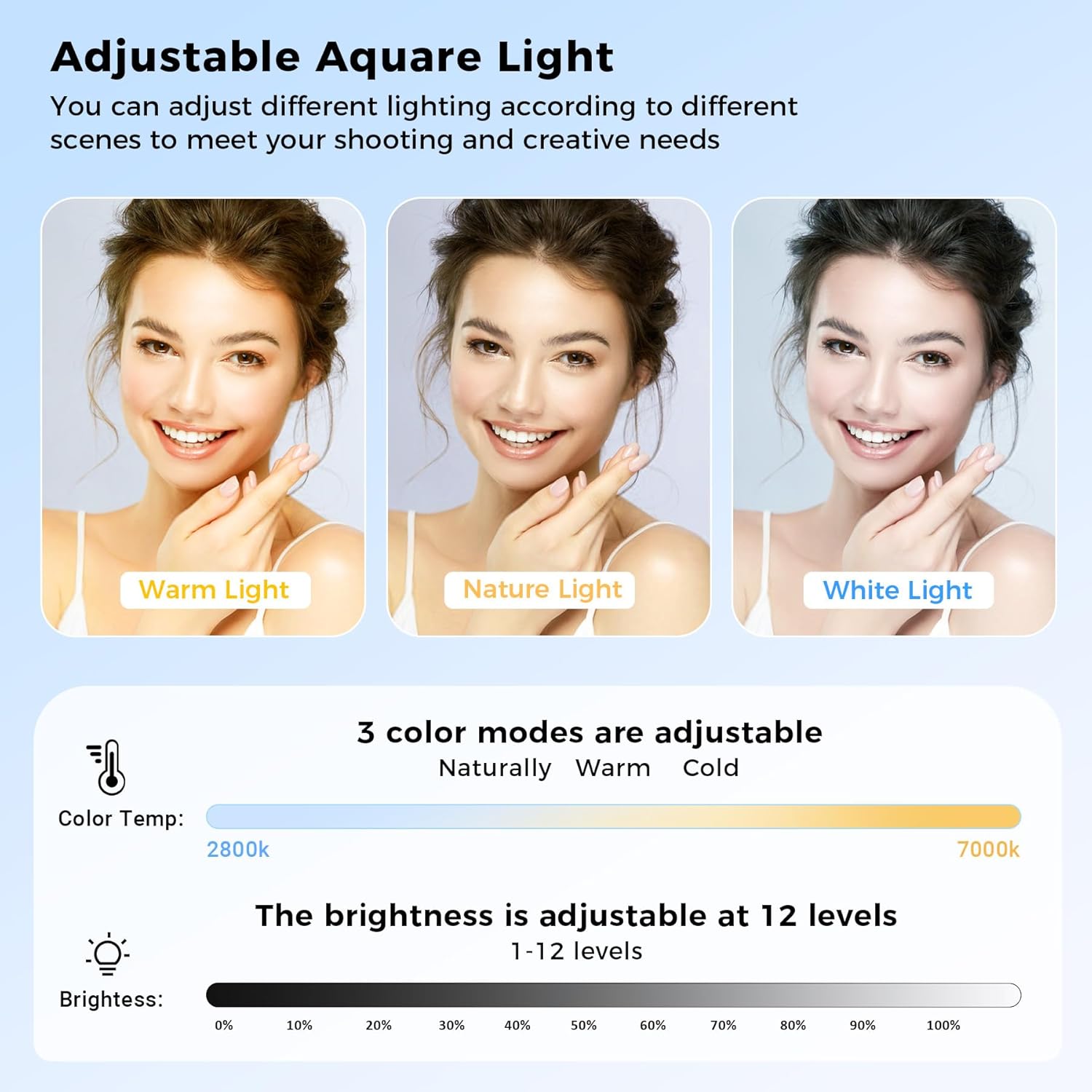 Tripod for iPhone with Rechargeable Light for Video Recording, Portable Phone Tripod for Camera and Phone, Selfie Stick with Light for Content Creators, Vlogging, Tiktok