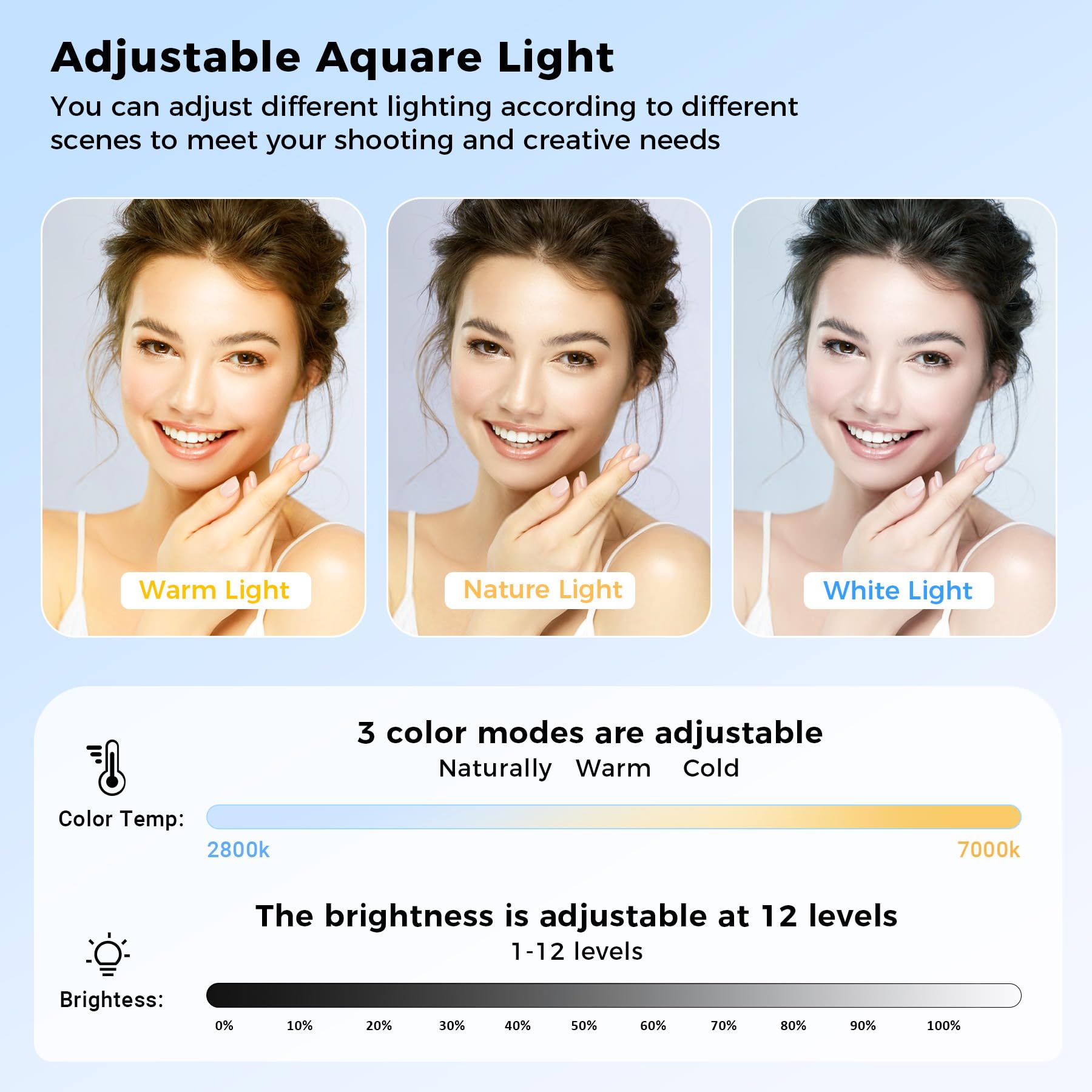 Treppiede per iPhone con luce per registrazione video, treppiede portatile per fotocamera e telefono, selfie stick con luce per creatori di contenuti, vlogging, Tiktok