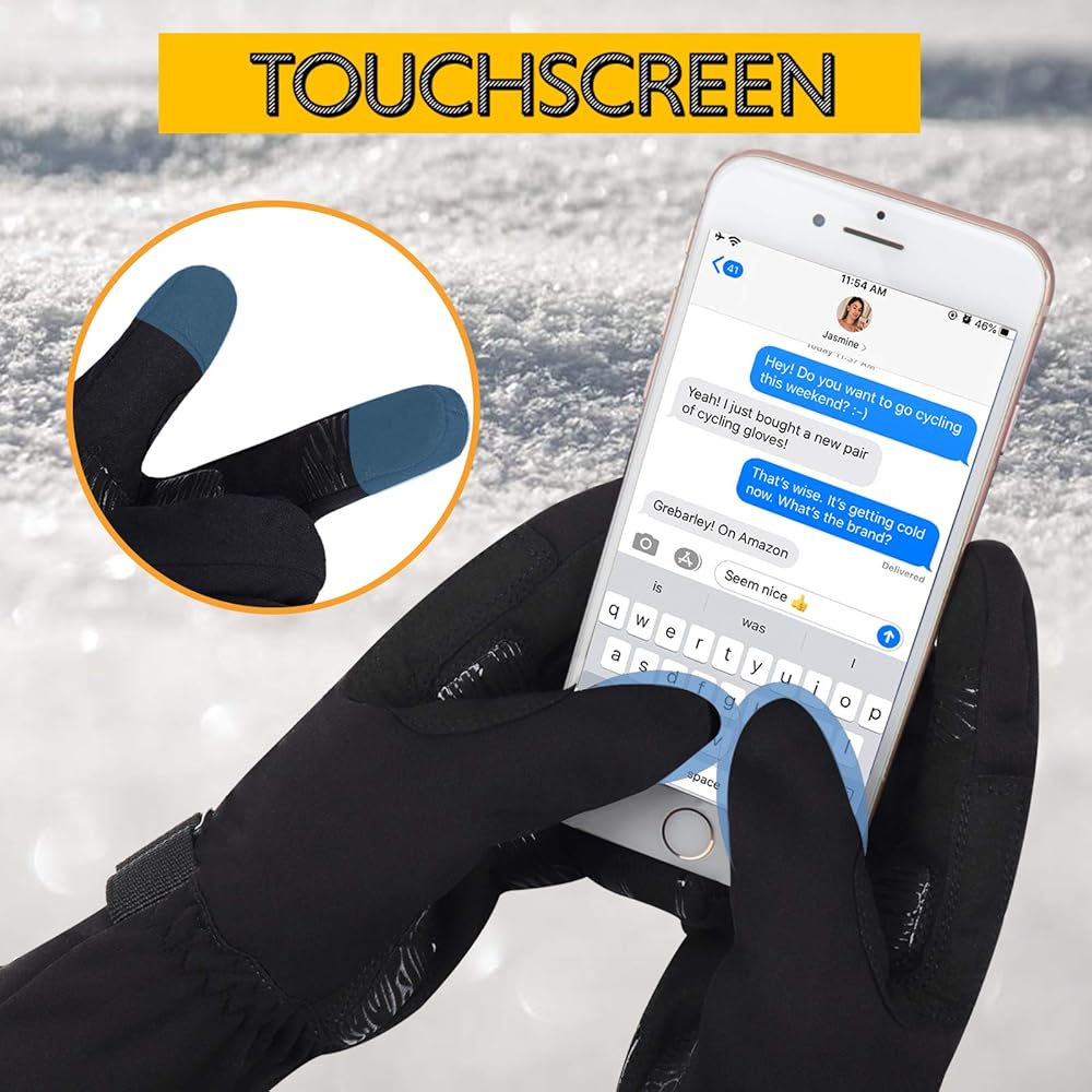 Guanti Ciclismo Invernali Grebarley - Antivento, Impermeabili, Touchscreen, Uomo/Donna