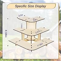 Vista 3 de Estantes de exhibición al por menor, soporte de exhibición para mesa de venta al por menor, estante de exhibición de madera de 3 niveles, estante