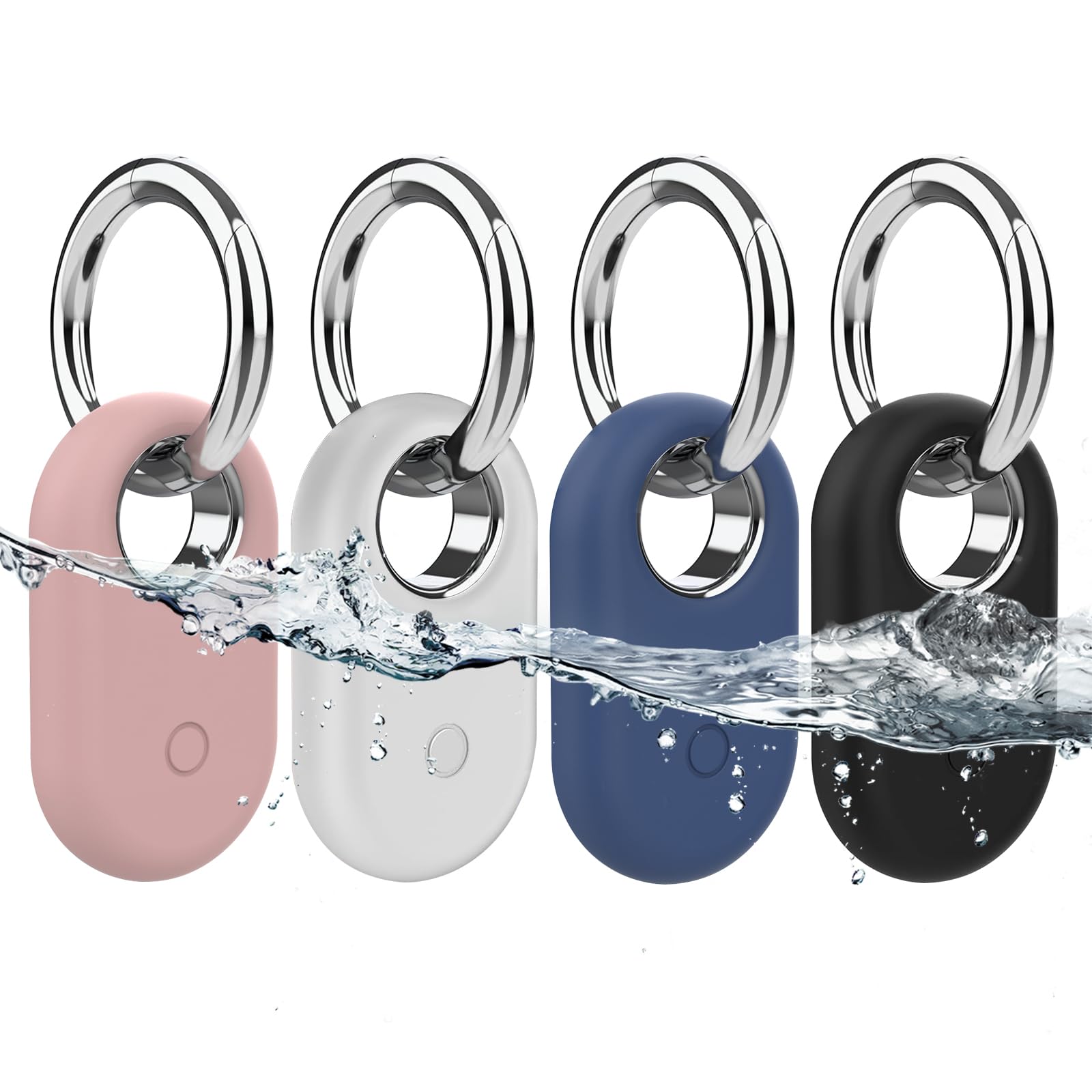 Frylaa Smarttag2 Holder Case for Samsung Galaxy SmartTag2, Anti-Lost Silicone Full Protective Case with Keychain for Keys/Bags/Pets/Luggage/Valuables