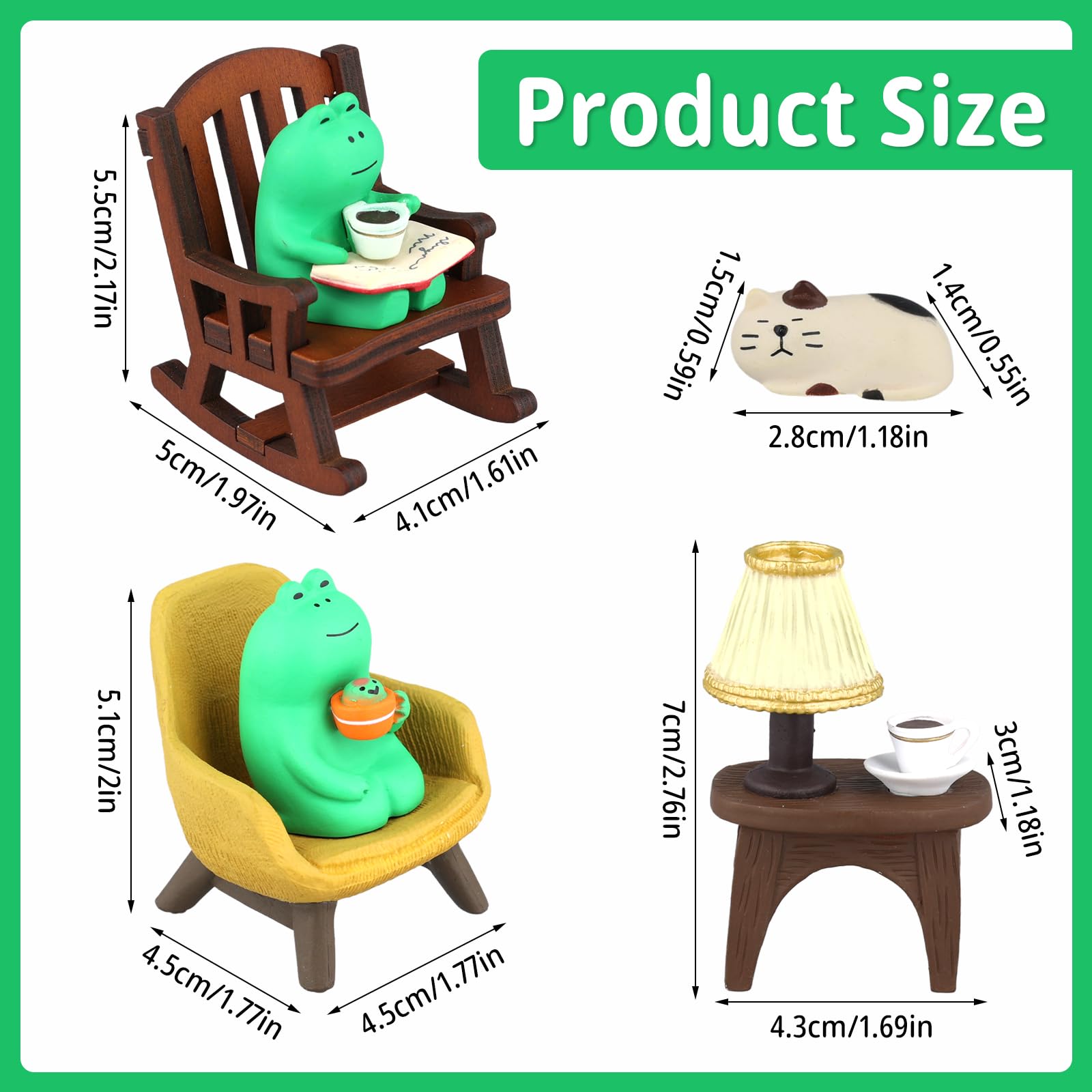 lasuroa 6pcs Miniature Frog Figurines - Image 2