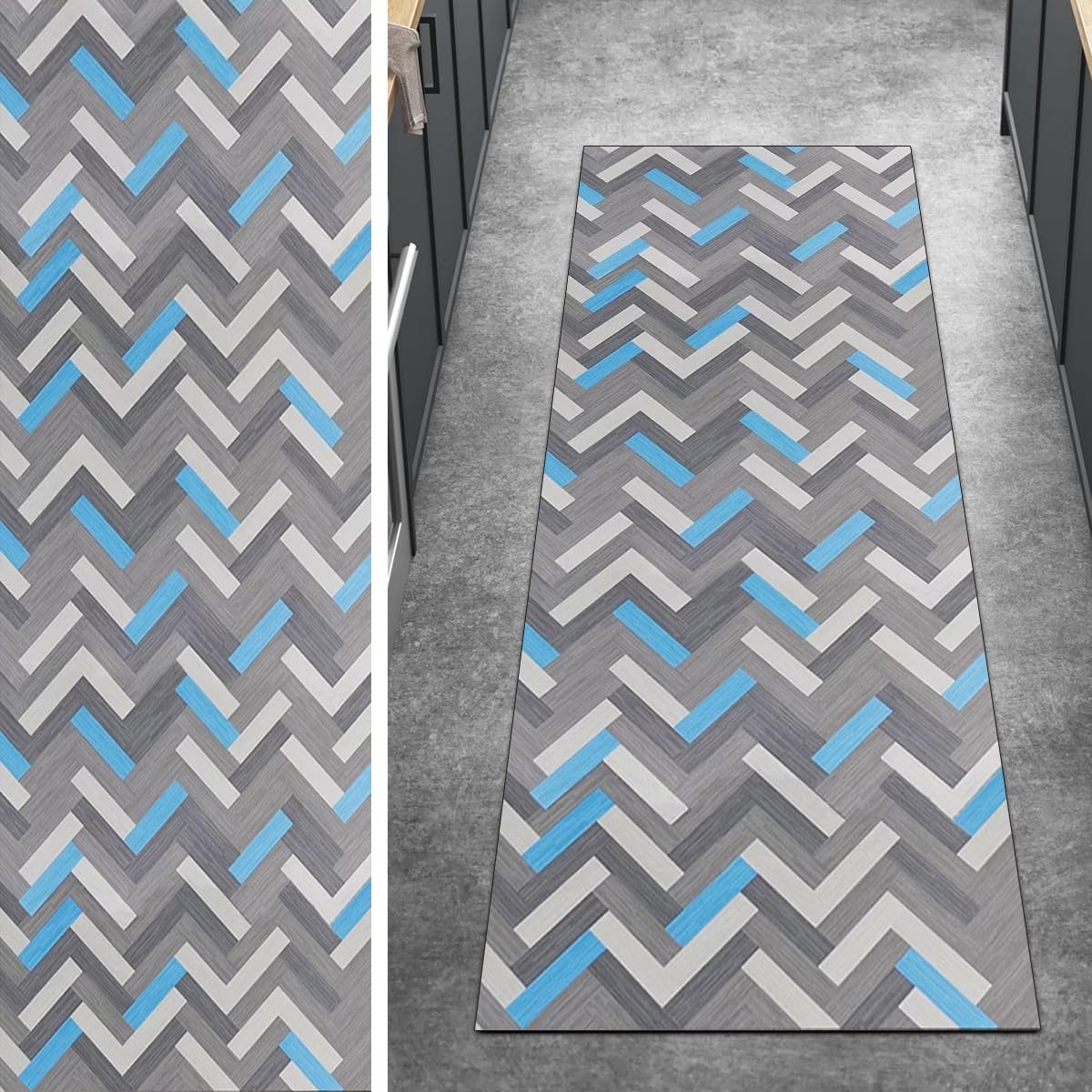 Alfombra antideslizante para pasillo gris lavable de 40 a 120 cm de ancho