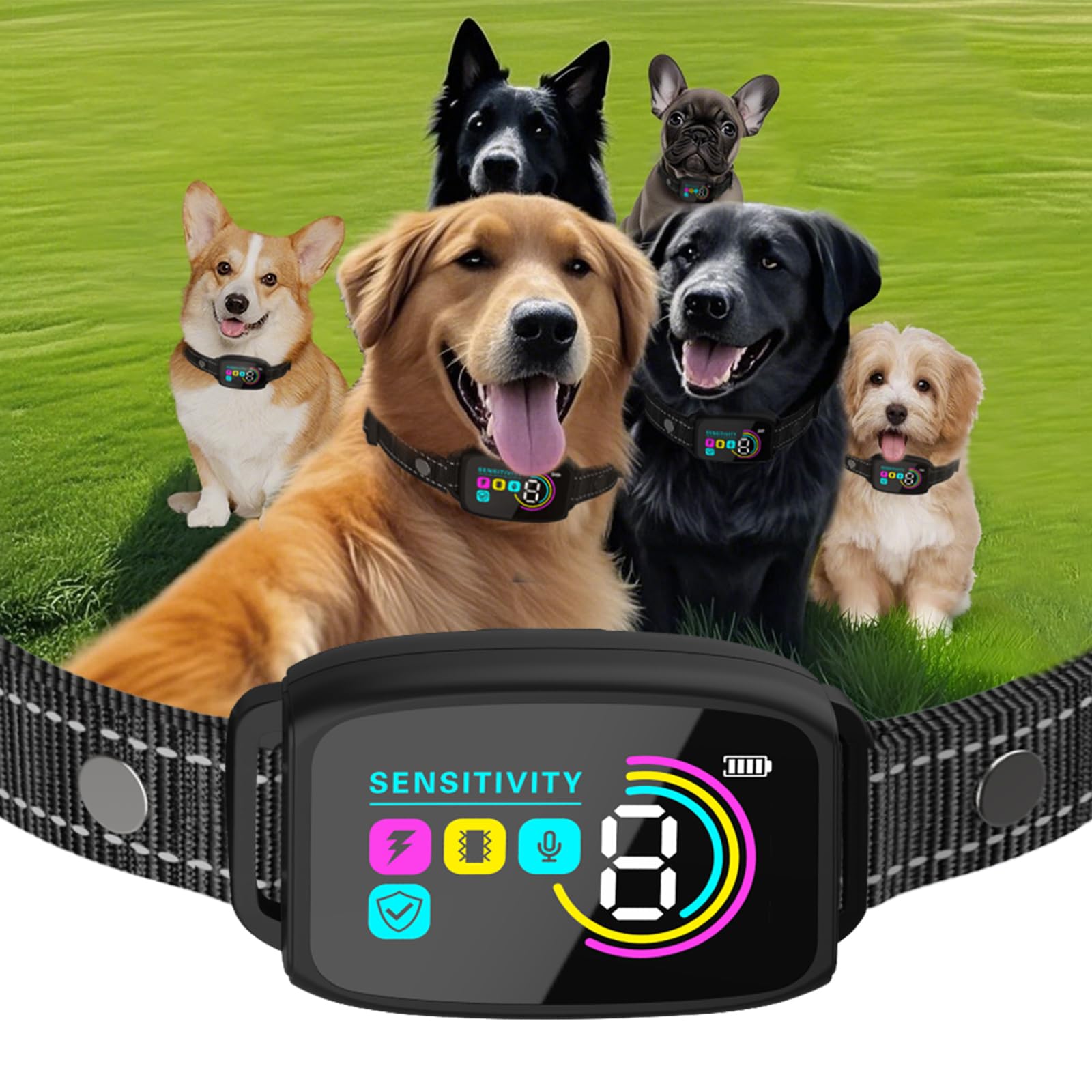 2025release Bark Collar for Large Medium Small Dogs, Smart Rechargeable Anti Barking Training Collar, 8 Sensitivity Levels, Beep/Vibration/Shock,IP67