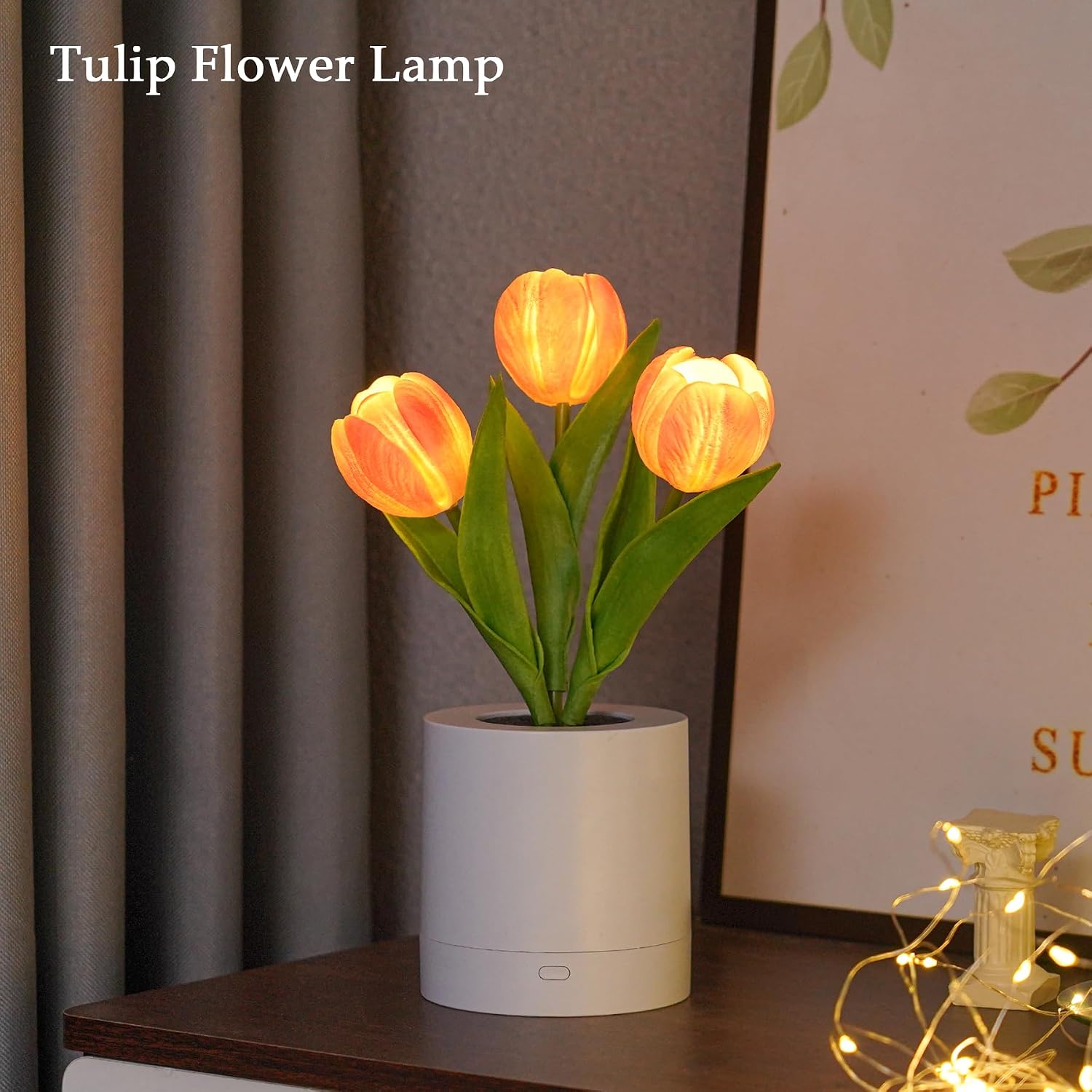 Lifnatty Tulips Flower Lamp for Women, Mothers Day Birthday Presents for Mom, Wife, Girlfriend - Rechargeable Dimmable Flower Table Lamp Decor, Cute Tulip Night Light for Women Birthday Christmas