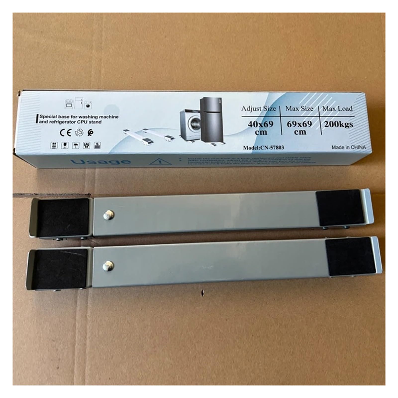 Lot de 2 socles Mobiles pour réfrigérateur et Machine à Laver, déplaçables sans Installation (Noir)