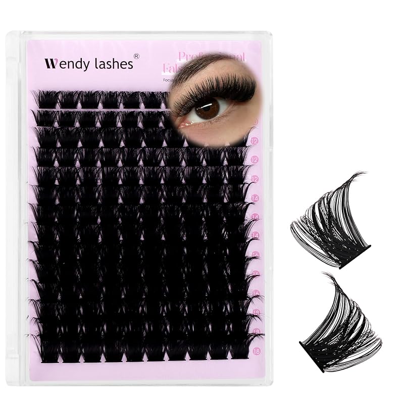 WENDY LASHES Cílios Postiços em Tufo Wispy Natural 100D, Curvatura D, 10–18 mm, 280 unidades