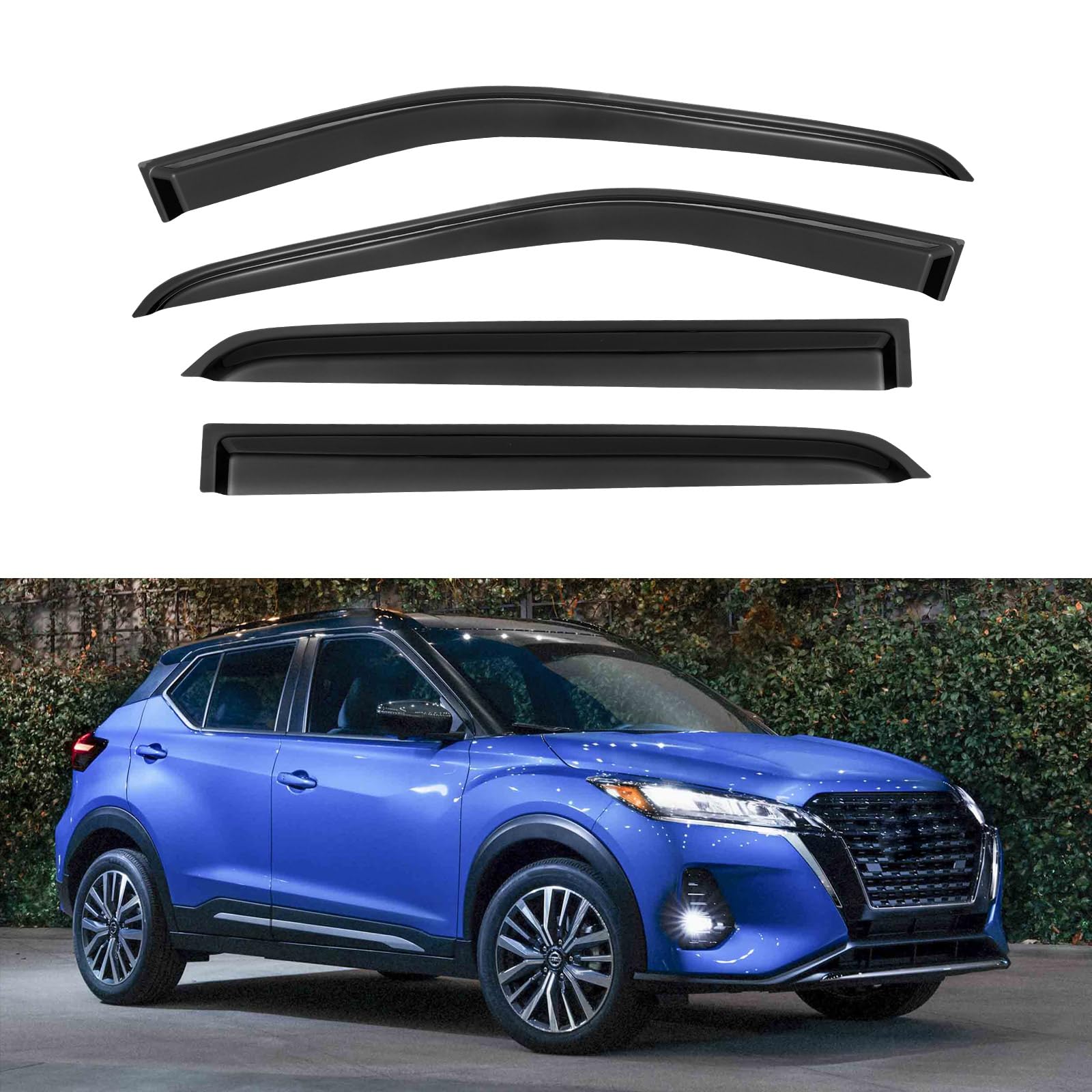 YQAUTEC Window Visors Rain Guards Shield for 2021 2022 2023 Kia Sorento, Window Wind Deflectors Vent Shades for 21 22 23 Sorento