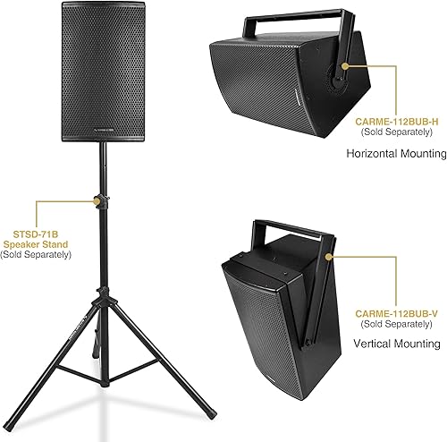 Miniatura 7 de Sound Town CARME Series - Altavoz profesional PA DJ de 2 vías de 12 pulgadas, 700 W, negro con controlador de titanio, madera contrachapada de