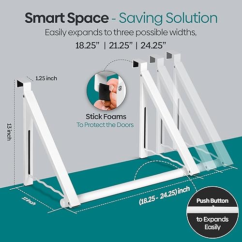 Miniatura 3 de HOLDN' STORAGE Colgador Plegable Sobre la Puerta - Estante Sobre la Puerta para Colgar Toallas, Abrigos y Ropa - Ganchos Colgadores Sobre la Puerta