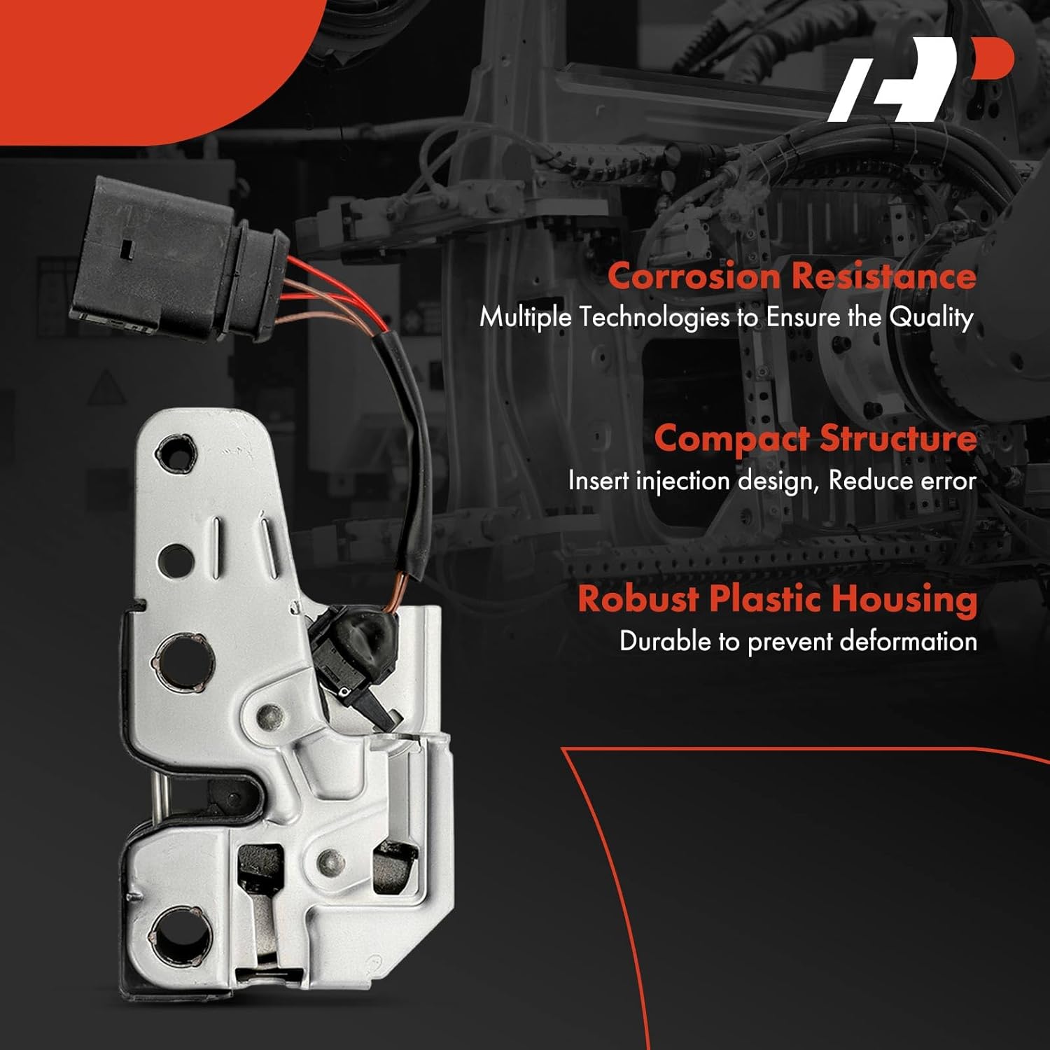 A-Premium Hood Latch Lock Compatible with Volkswagen Touareg 2004-2010, Front Hood Lock Engine Bonnet Latch Assembly