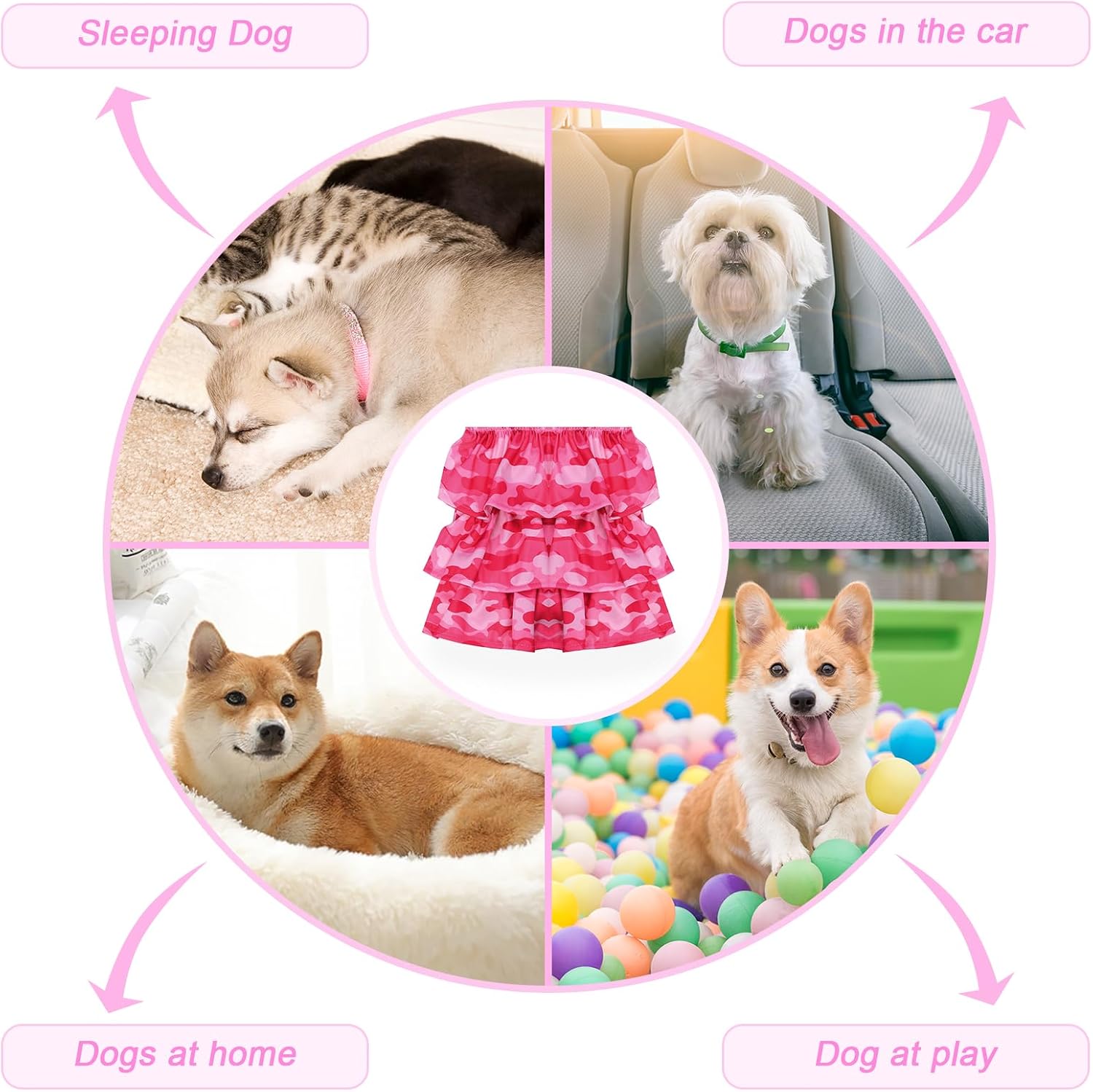 Cathy Doll 3 Pack Premium Reusable Washable Dog Diapers for Female Dogs in Heat Period Incontinence Puppy Training Highly Absorbent Leak-Proof Durable Pink (M)