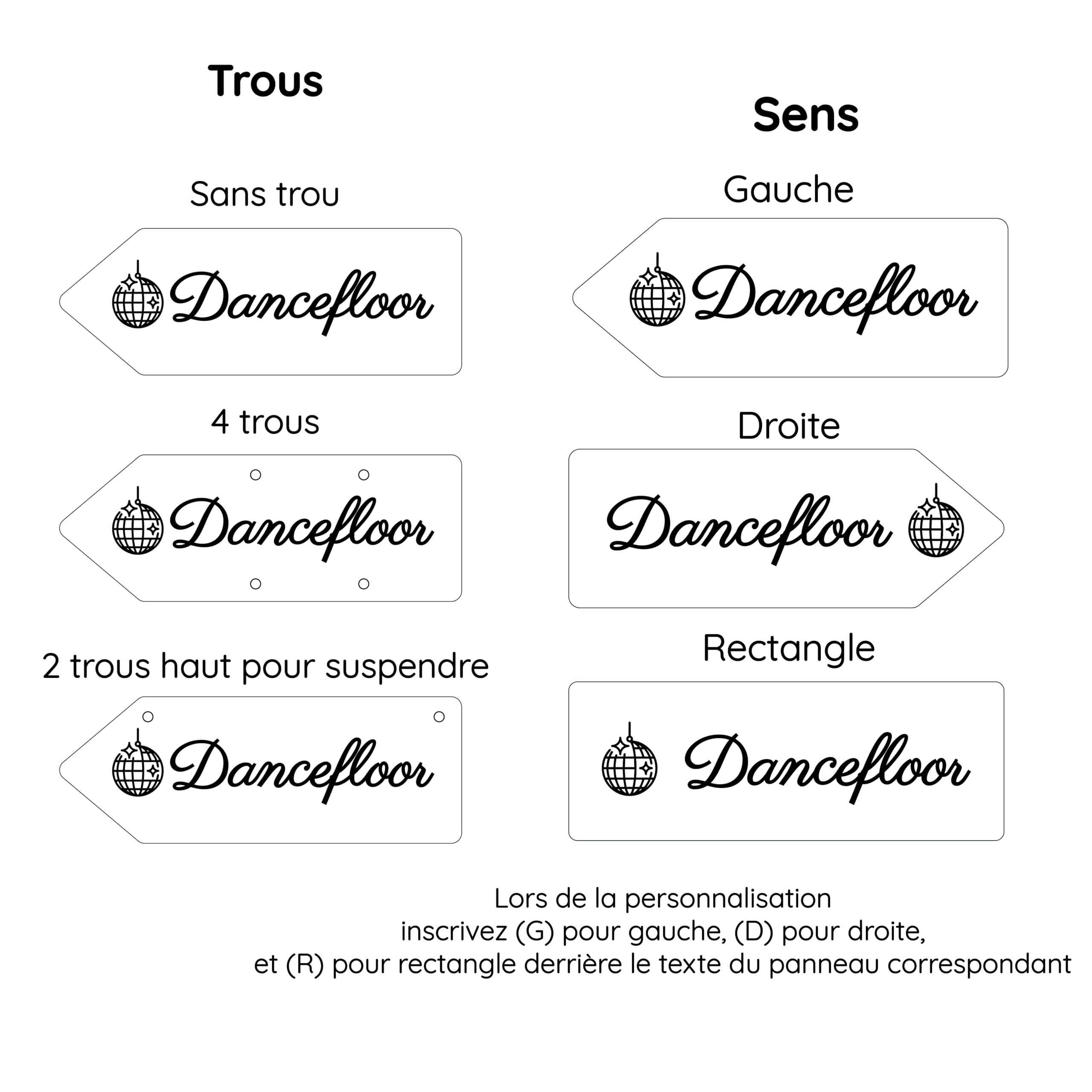 Pancarte direction bois personnalisé, signalétique mariage, événement, cérémonie, baptême, panneau parking, toilettes, bar, vestiaires, 30x11cm