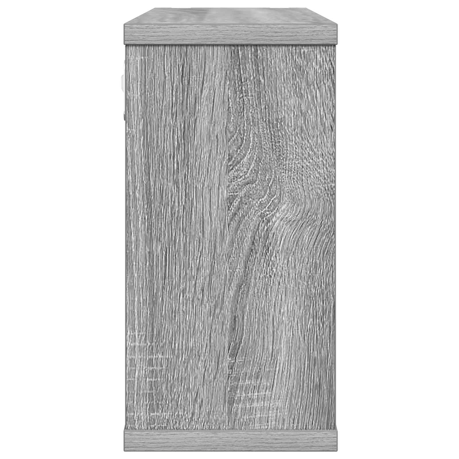 Regał wiszący Sonoma szary z materiału drewnopochodnego, 80 x 15 x 30 cm, montowany na ścianie, regał ścienny z dużą ilością miejsca do przechowywania, do salonu, sypialni, biura, kuchni