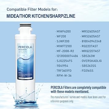 MIWF6200 Water Filter, Compatible with Sharp SJWF200, SJG2254FS, Thor Kitchen WF200, Zline MIWFT2100, Midea MRS26D5AST, MF-2008-R2, Zline RFM-W-36 Refrigerator Models (3 Pack)
