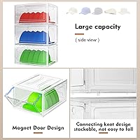 Vista 2 de YKLSLH Caja Organizadora de Sombreros, 6 Cajas para 40 Sombreros, Organizador de Sombreros de Plástico Sólido Más Duro Mejorado para Gorras