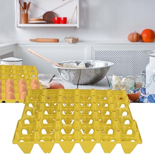 Miniatura 6 de Yosoo 5 bandejas planas para huevos, cajas de huevos de gallina de plástico, apilables, reutilizables, bandejas para almacenamiento y transporte,