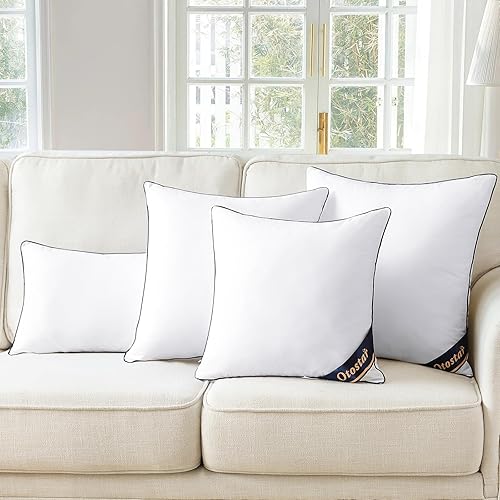 Miniatura 9 de OTOSTAR Juego de 4 rellenos de almohada de 18 x 18 pulgadas, rellenos de almohada decorativos de 18 pulgadas, rellenos de almohada cuadrados para